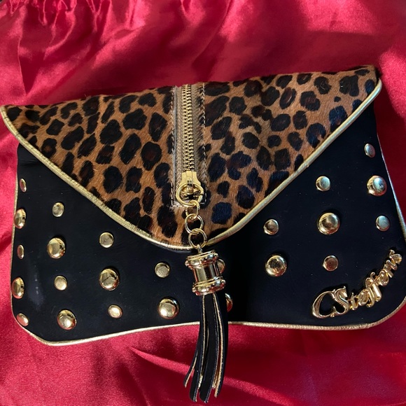 Carmen Steffens Clutch Leopard Print Hair Calf - Picture 1 of 16